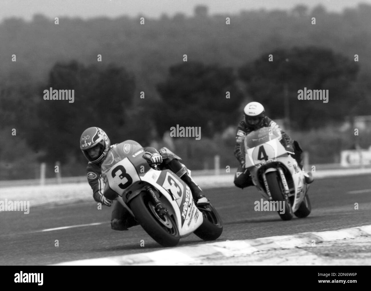 Randy Mamola (USA) Yamaha, Eddie Lawson (USA) Yamaha, 1984 motorcycle GP season Stock Photo