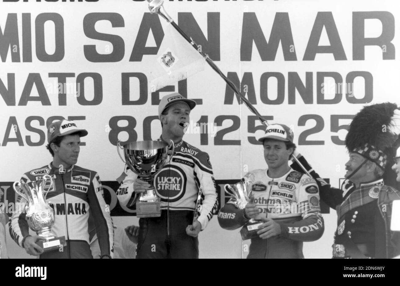 Sam Marino GP 500 1987, Lawson,gardner,mamola Stock Photo