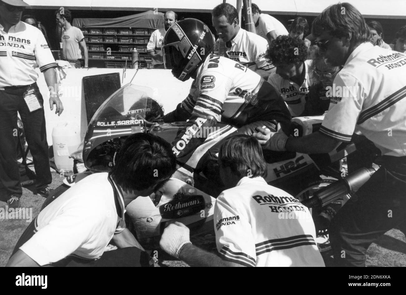 Bol d Or 1986, Dominique Sarron (FR),Pierre Bolle (FR), Jean-Louis  Battistini (FR) Team Honda Stock Photo - Alamy