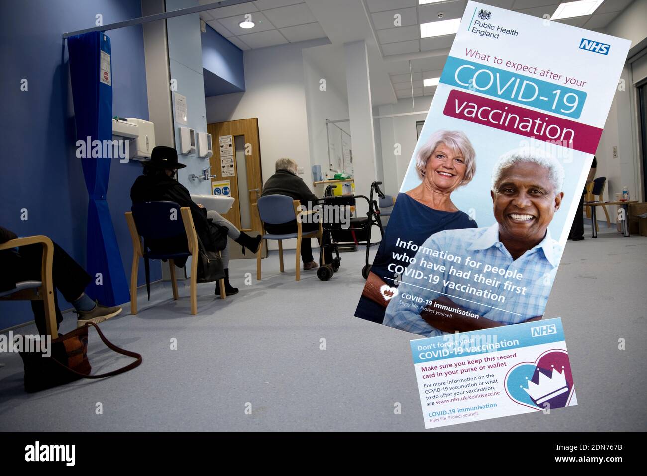 Elderly people waiting for CIVID vaccination Stock Photo