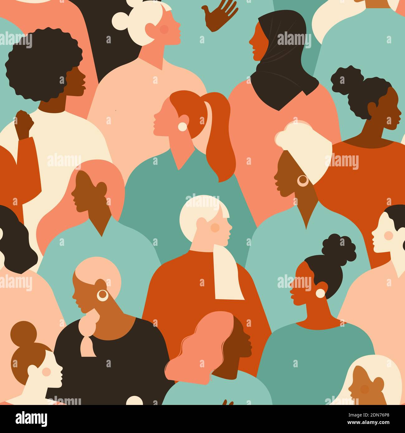 https://c8.alamy.com/comp/2DN76P8/female-diverse-faces-of-different-ethnicity-seamless-pattern-women-empowerment-movement-pattern-international-womens-day-graphic-in-vector-2DN76P8.jpg