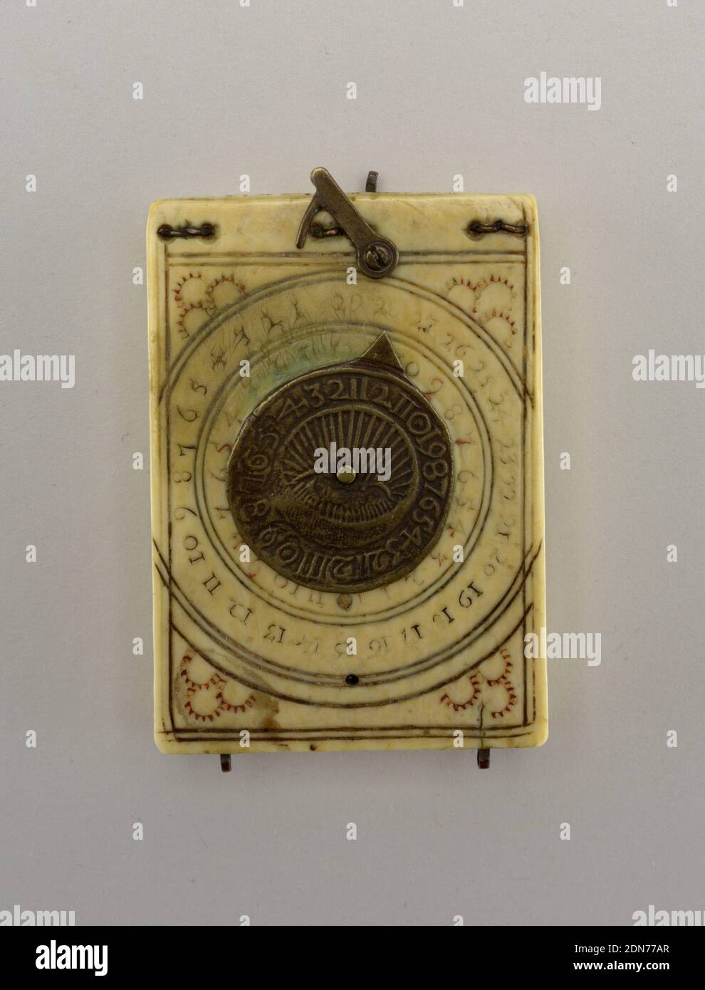 Sundial compass, Bone, brass, Germany, late 17th–early 18th