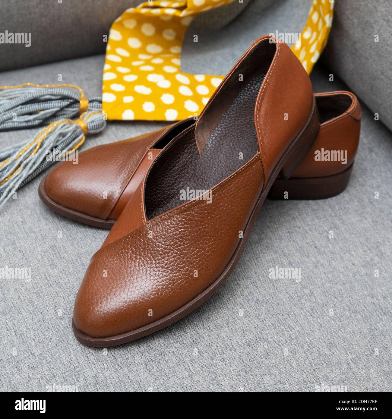 classic leather shoes for beautiful ladies Stock Photo Alamy