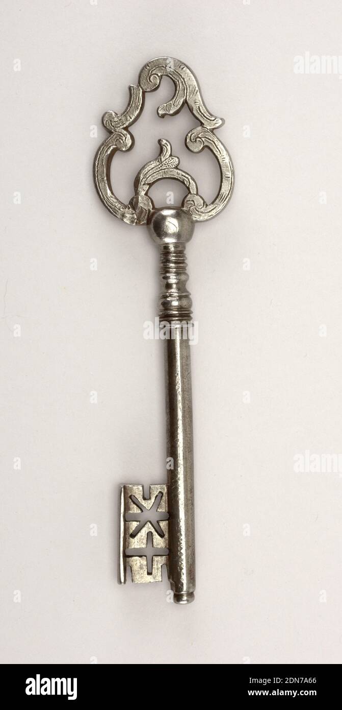 Key, Steel, 18th century, metalwork, Decorative Arts, Key Stock Photo