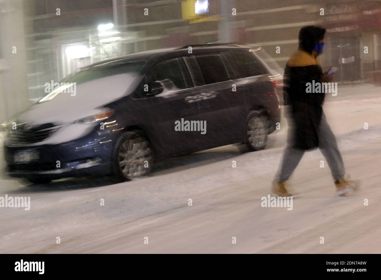 First major snow of the season, New York, NY USA Stock Photo - Alamy
