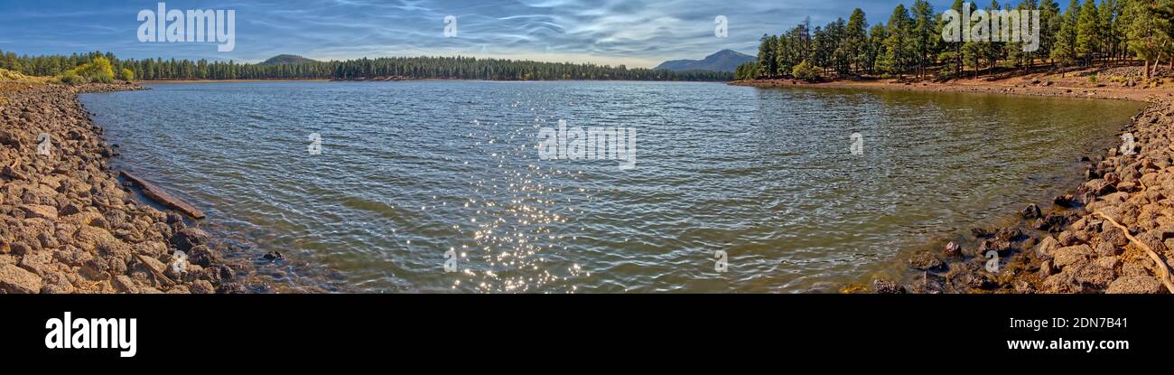 Panorama of Dogtown Lake in Williams Arizona from its northeast section. Stock Photo