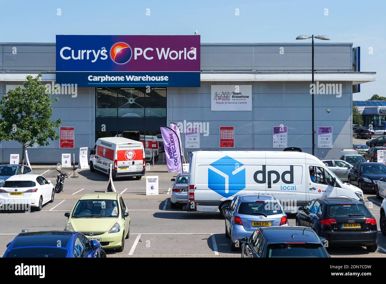 Currys PC World store at Cork Tree Retail Park in Chingford, London