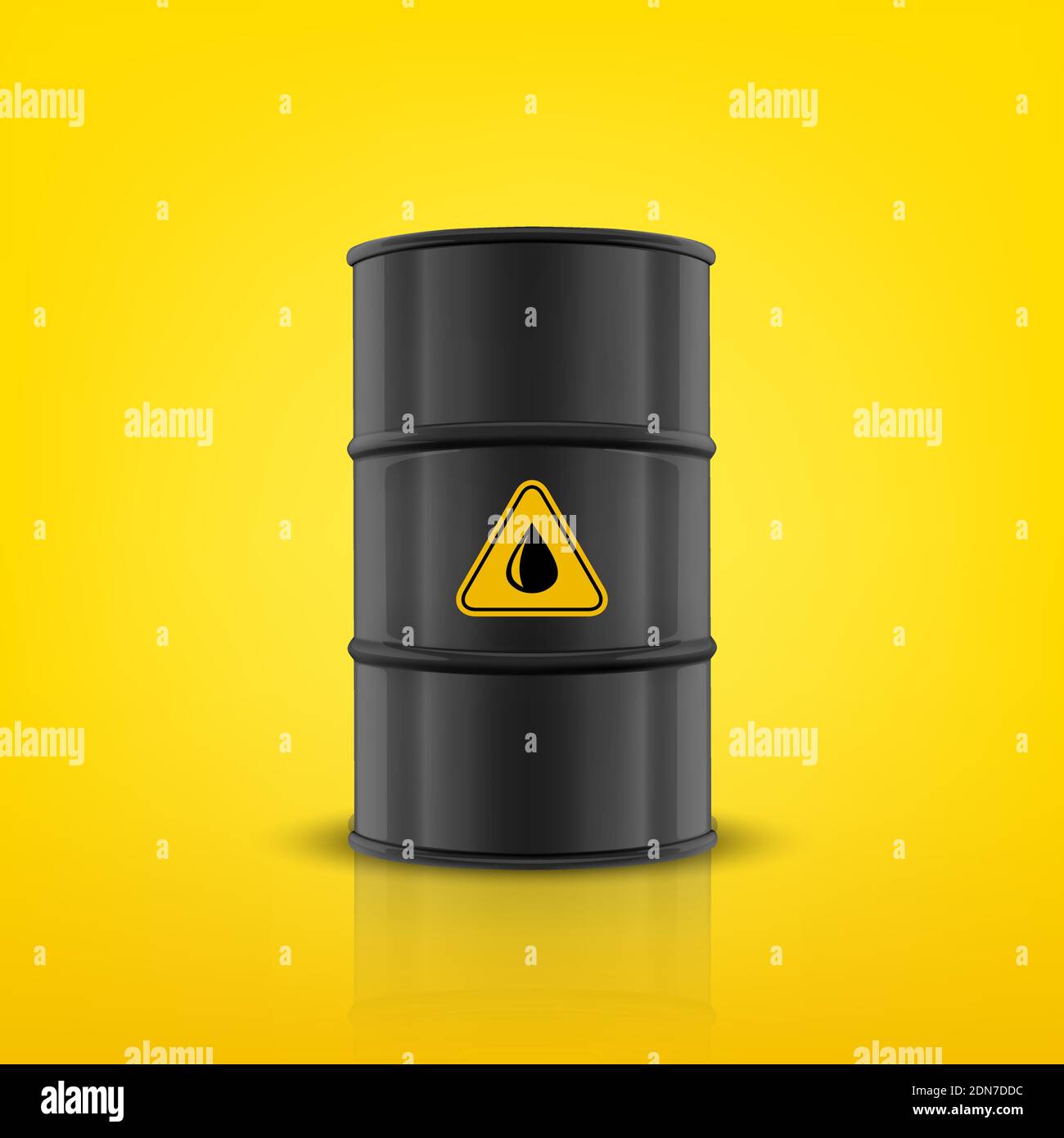Download Vector 3d Realistic Black Simple Glossy Enamel Metal Oil Fuel Gasoline Barrel On Yellow Background Design Template Of Packaging For Mockup Front Stock Vector Image Art Alamy