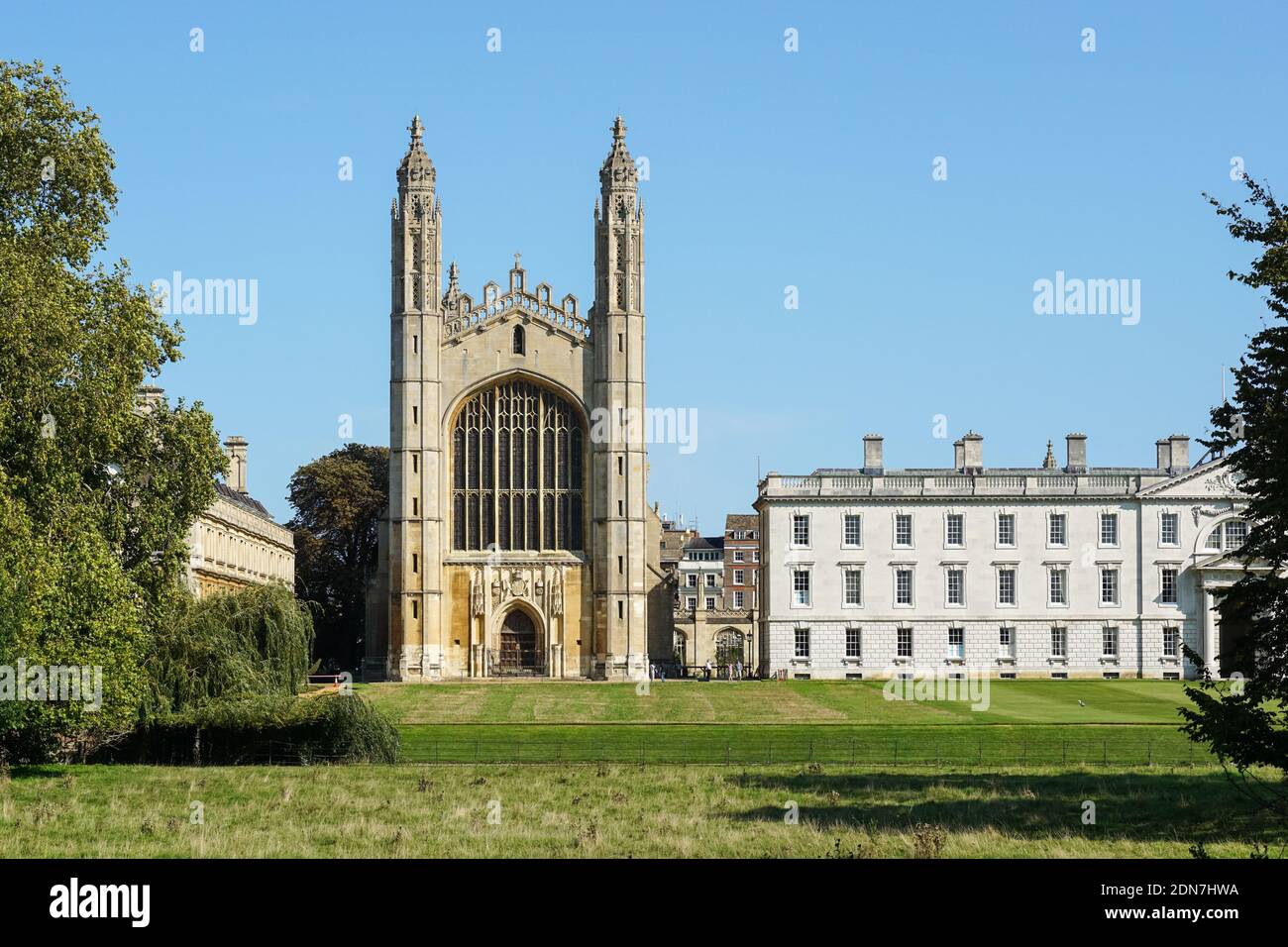 King's College Chapel in the University of Cambridge, viewed from the Backs, Cambridge Cambridgeshire England United Kingdom UK Stock Photo
