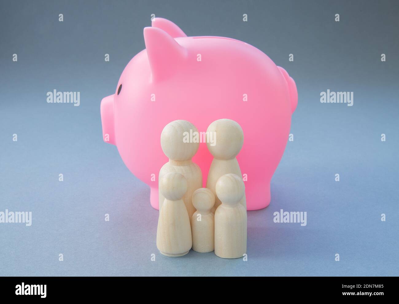 A Concept Image Of Family Home Finances With Pink Piggy Bank The Bank Of Mum And Dad With Copy Stock Photo