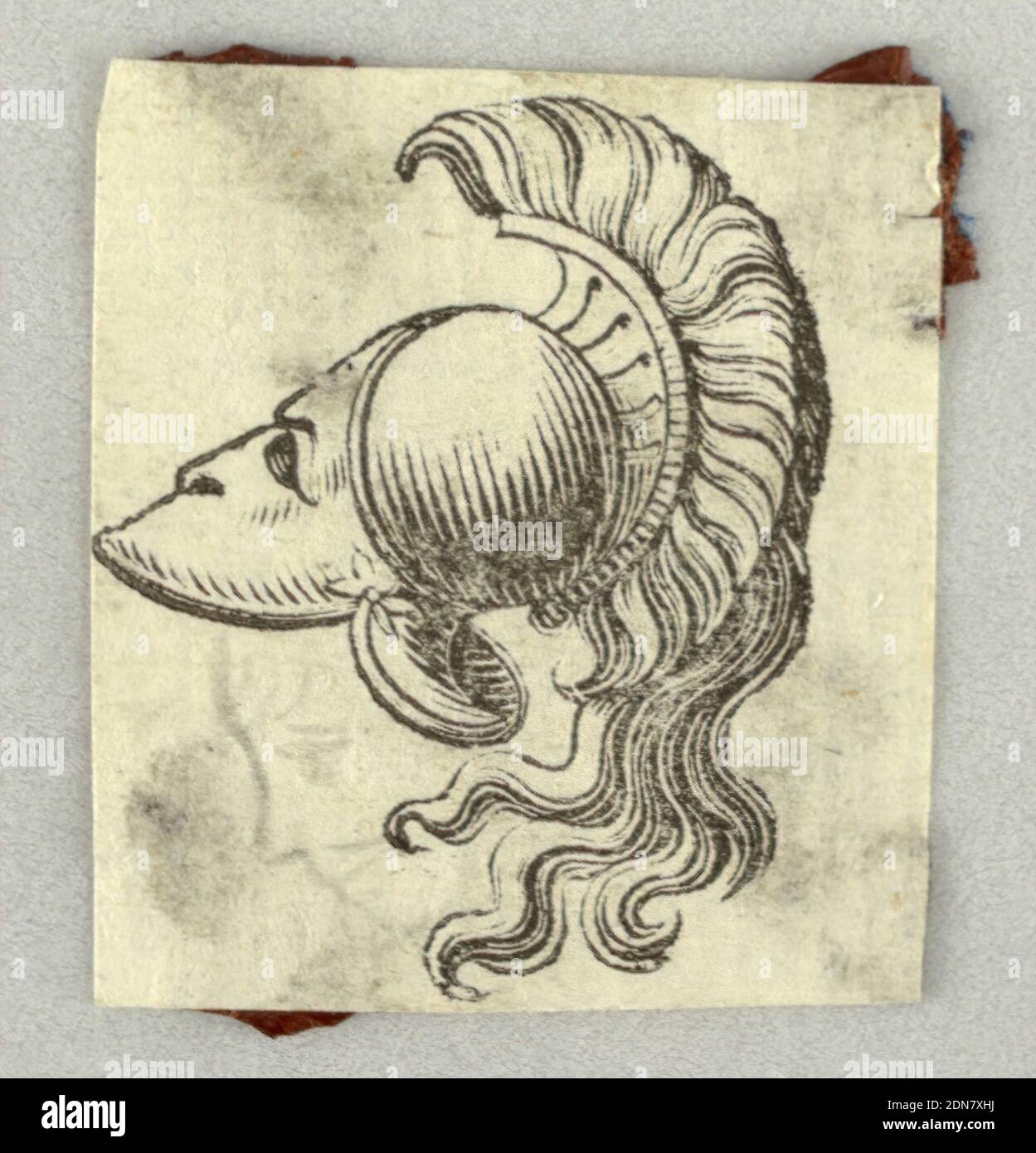 Wood Engraving. Engraving and etching, Classical helmet