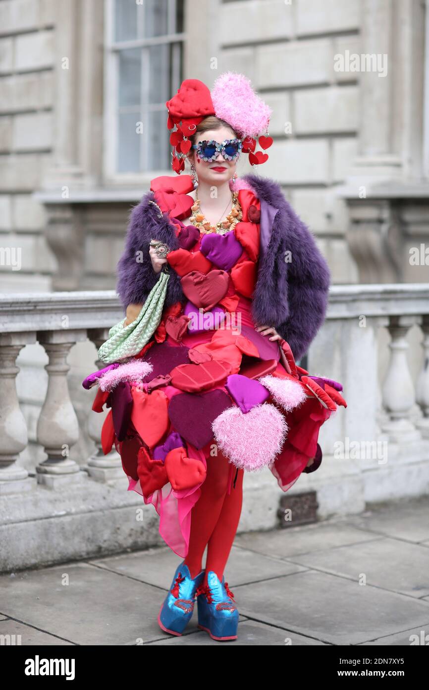 Street Style Anne Sophie Cochevelou Costume Fashion Jewel Designer Arriving At London Fashion Week Ready To Wear Autumn Winter 15 16 Held At Somerset House London England On February th 15 She Is Wearing Her Own Designed