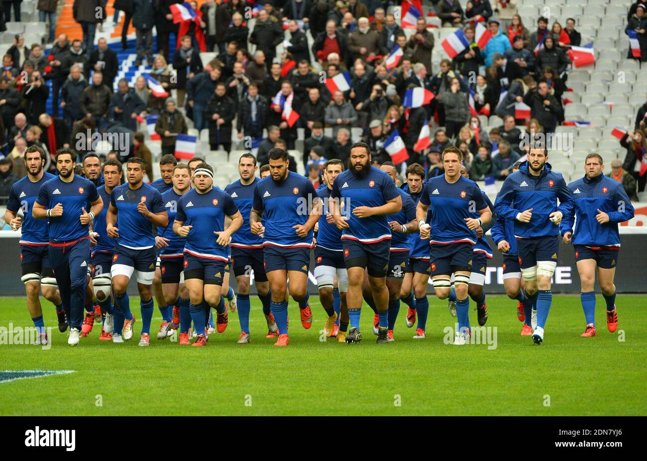 France's team during their Six Nations tournament match at Stade de France, in Saint Denis, north of Paris, France, on Saturday, February 28, 2015. Photo by Christian Liewig/ABACAPRESS.COM Stock Photo