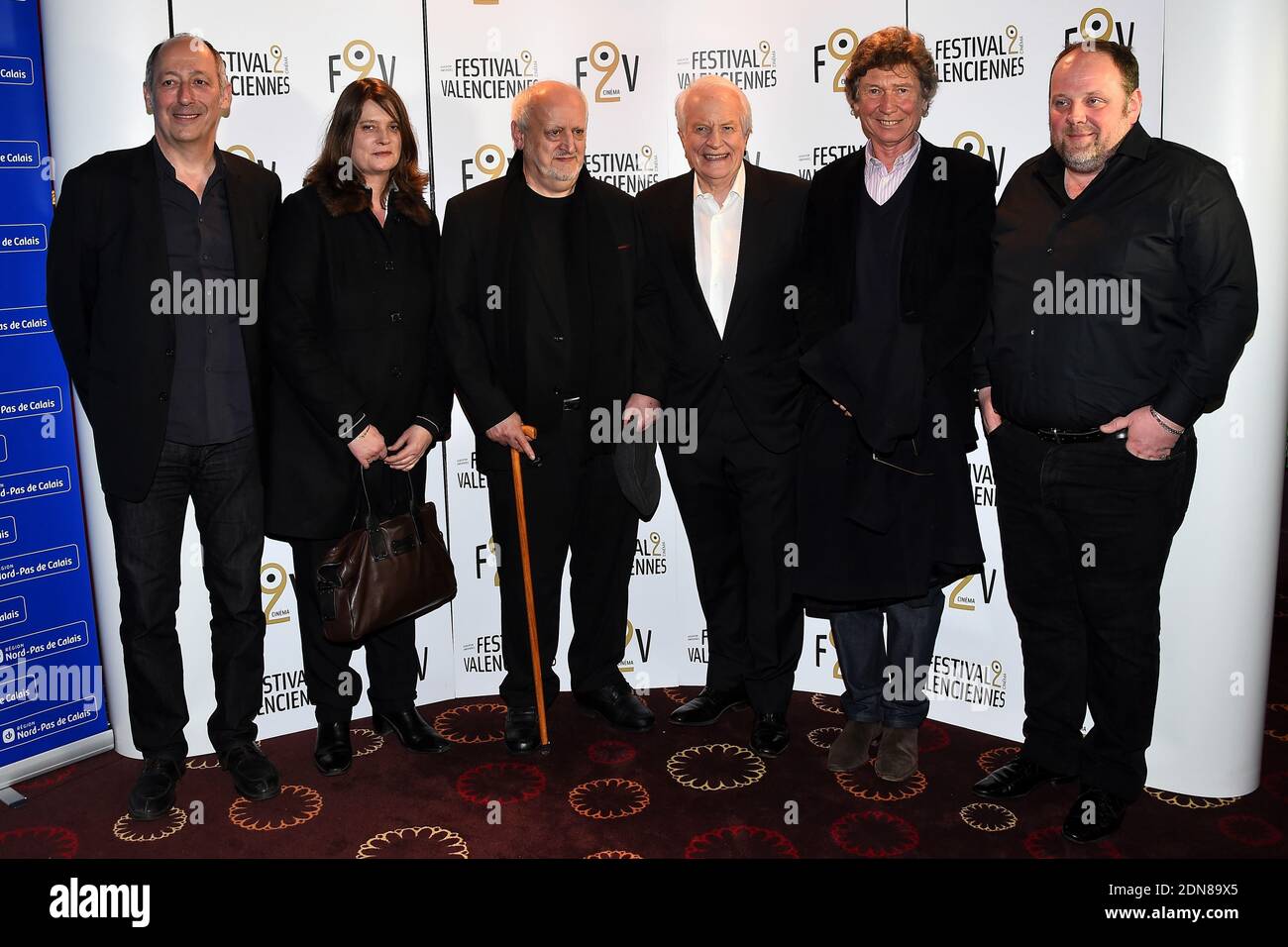 Sam Karmann, Sophie Fillieres, Jacques Bral, Andre Dussollier, Etienne Chatilliez and Gregory Gadebois at the Festival 2 Valenciennes closing ceremony, France, on March 28, 2015. Photo by Nicolas Briquet/ABACAPRESS.COM Stock Photo