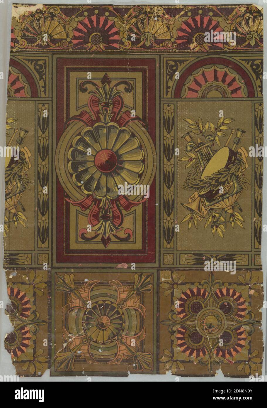 Sidewall, Machine-printed, USA, 1860–90, Wallcoverings, Sidewall Stock Photo