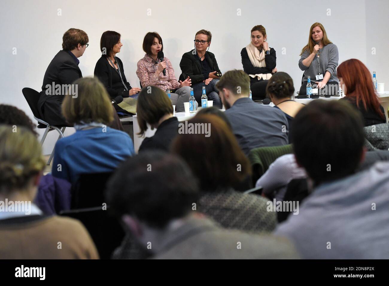 General atmosphere during the La Place Des Femmes Dans Le Cinema round table at the Museum fur Film und Fernsehen in Berlin, Germany on February 12, 2015. Photo by Aurore Marechal/ABACAPRESS.COM Stock Photo