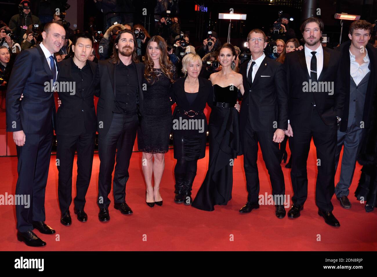 Nicolas Gonda, Ken Kao, Christian Bale, Sibi Blazic , Sarah Green, Natalie Portman, guest, Tanner Beard and guests attending the Knight of Cups Premiere during the 65th Berlinale, Berlin International Film Festival, in Berlin, Germany on February 08, 2015. Photo by Aurore Marechal/ABACAPRESS.COM Stock Photo