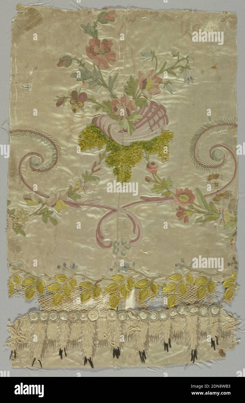 Embroidered with silk threads in satin and chain stitch hires stock