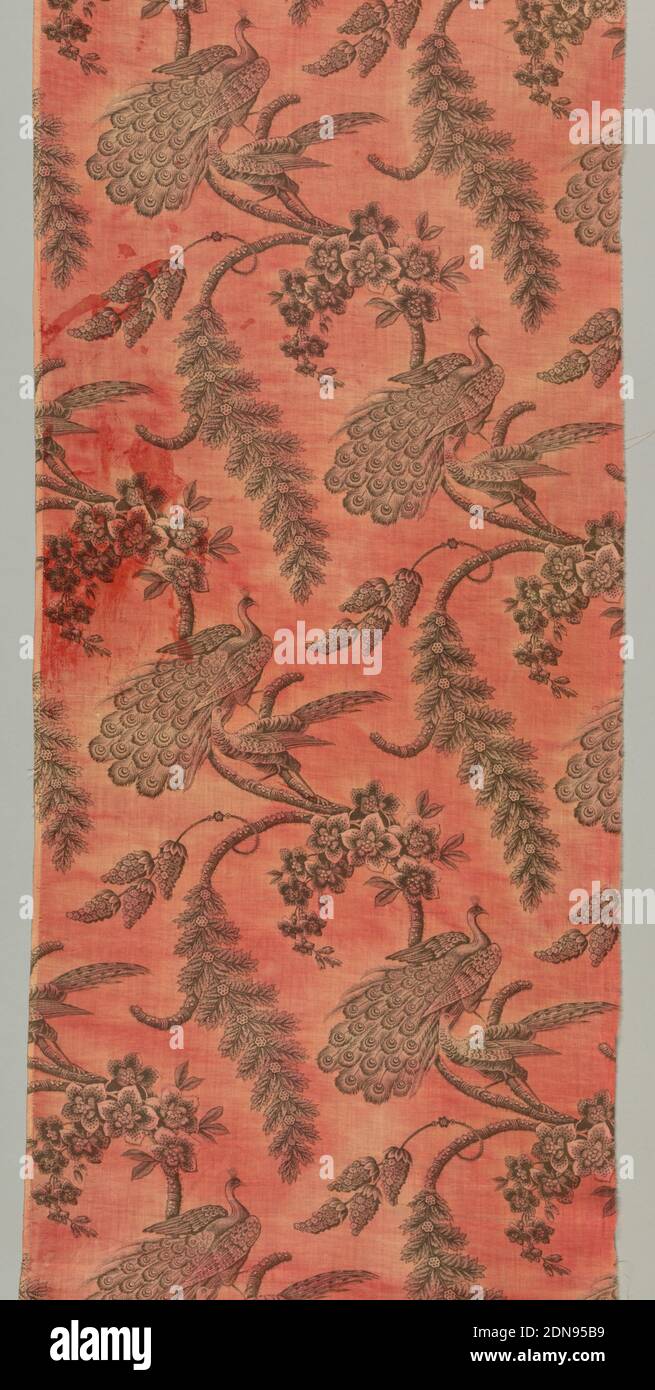 Textile, Medium: cotton Technique: roller printed on plain weave ...