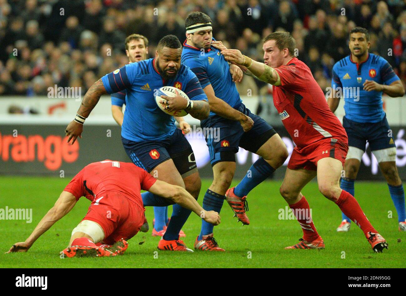 Wale's during their Six Nations tournament match at Stade de France, in Saint Denis, north of Paris, France, on Saturday, February 28, 2015. Photo by Christian Liewig/ABACAPRESS.COM Stock Photo