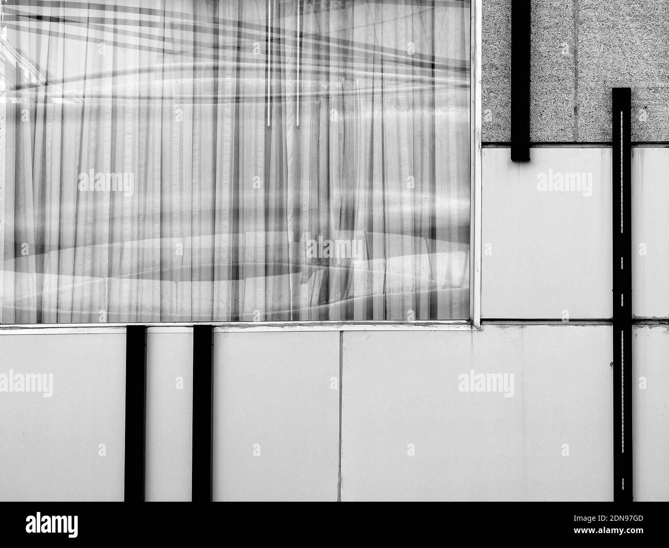 Reflection Of Window On Glass Wall Stock Photo Alamy