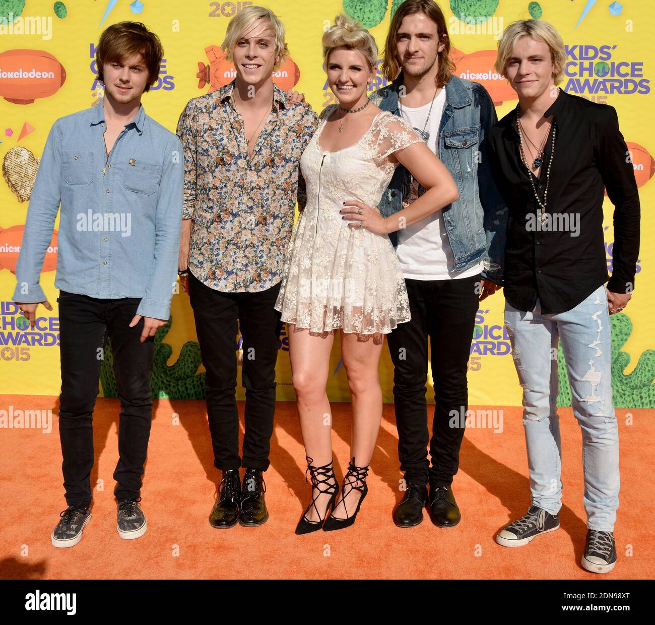 R5 attends Nickelodeon's 28th Annual Kids Choice Awards held at The