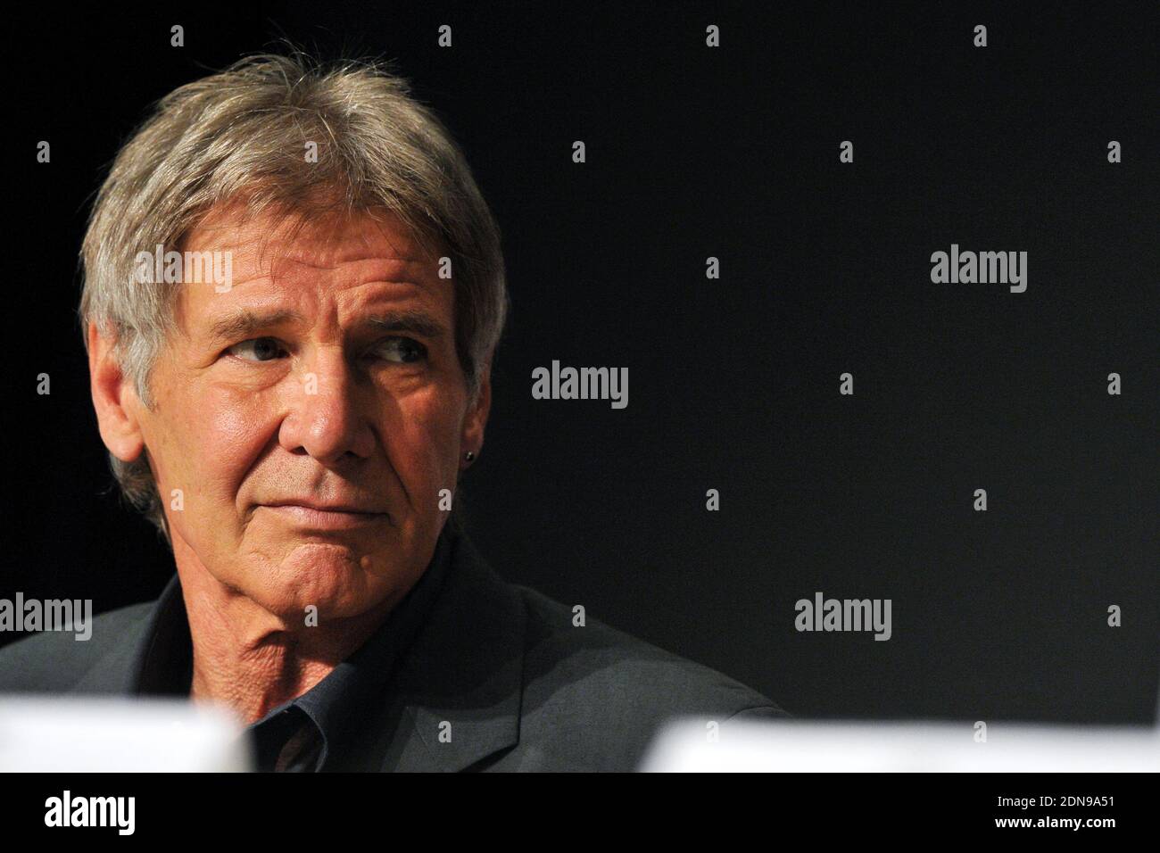 File photo : Harrison Ford attends a press conference for the film 'Indiana Jones and The Kingdom of The Crystal Skull' at the Palais des Festivals during the 61st International Cannes Film Festival in Cannes, France on May 18, 2008. The 72-year-old, star of the Indiana Jones and Star Wars films, reported engine failure and crash-landed his vintage plane on a Venice golf course in Los Angeles. He was breathing and alert when medics arrived and took him to hospital in a 'fair to moderate' condition, a fire department spokesman said. Photo by Eric Catarina/Pool/ABACAPRESS.COM Stock Photo