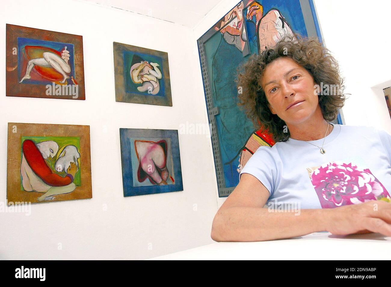 File photo : EXCLUSIVE. French skipper Florence Arthaud poses in her Art gallery in Marseille's district 'La Madrague Montredon', southern France, on May 4, 2005. Eight French nationals and their two Argentine pilots all died when two helicopters collided in La Rioja province in north-west Argentina. Yachtswoman Florence Arthaud, Olympic swimmer Camille Muffat and Olympic boxer Alexis Vastine all died. The helicopters were involved in the filming of TV survival show Dropped. Photo by Gerald Holubowicz/ABACA. Stock Photo