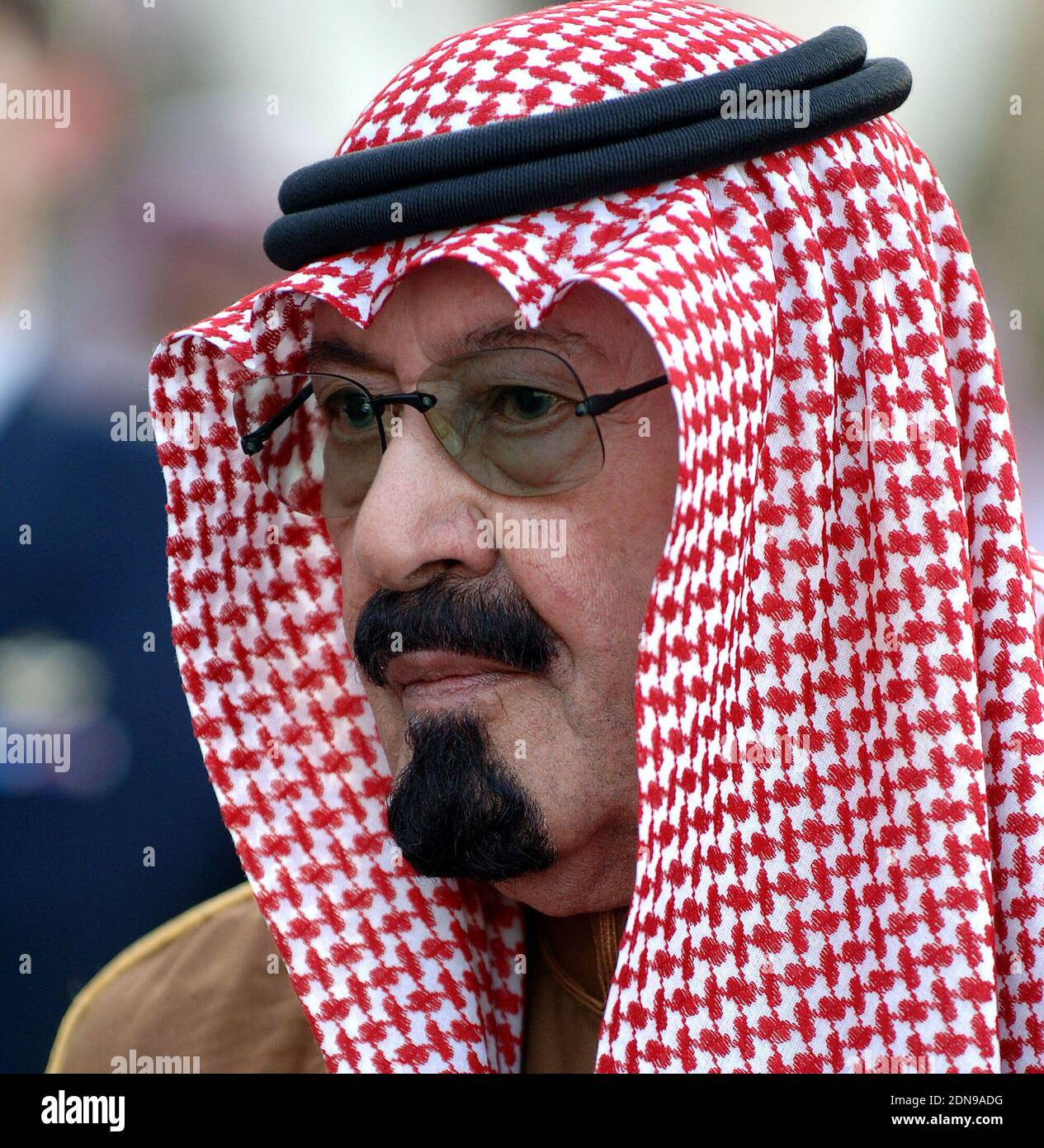 Saudi King Abdullah bin Abdulaziz has died, royal officials have announced, weeks after he was admitted to hospital. King Abdullah, who was said to be aged about 90, had been suffering from a lung infection. A statement early on Friday said his 79-year-old half brother, Salman, had become king. File photo : King Abdullah Bin Abdulaziz Al Saoud greetting Jacques Chirac when he arrives at Riyadh airport, Saudi Arabia on March 4, 2006. Photo by Mousse/ABACAPRESS.COM. Stock Photo