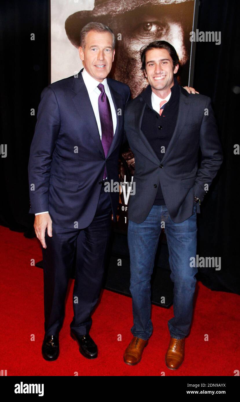 File photo of Brian Williams and Douglas Williams attending the'Lone Survivor' Premiere at The Ziegfeld Theater in New York City, New York on December 03, 2013. News anchor Brian Williams has been suspended from NBC Nightly News without pay for six months, the network announced Tuesday. The announcement comes amid an ongoing internal investigation into whether Williams exaggerated stories during his public appearances as managing editor of the top-rated evening news program, both on NBC and elsewhere. Photo by Donna Ward/ABACAPRESS.COM Stock Photo