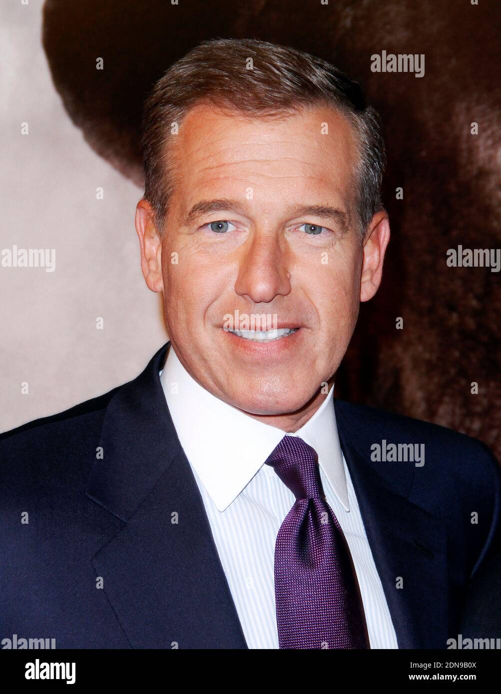 File photo of Brian Williams attending the'Lone Survivor' Premiere at The Ziegfeld Theater in New York City, New York on December 03, 2013. News anchor Brian Williams has been suspended from NBC Nightly News without pay for six months, the network announced Tuesday. The announcement comes amid an ongoing internal investigation into whether Williams exaggerated stories during his public appearances as managing editor of the top-rated evening news program, both on NBC and elsewhere. Photo by Donna Ward/ABACAPRESS.COM Stock Photo