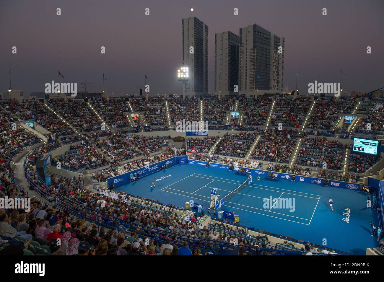 Atmosphere during the Mubadala World Tennis Championship in Abu Dhabi, UAE,  on January 3, 2015. Photo Christophe Guibbaud/ABACAPRESS.COM Stock Photo -  Alamy