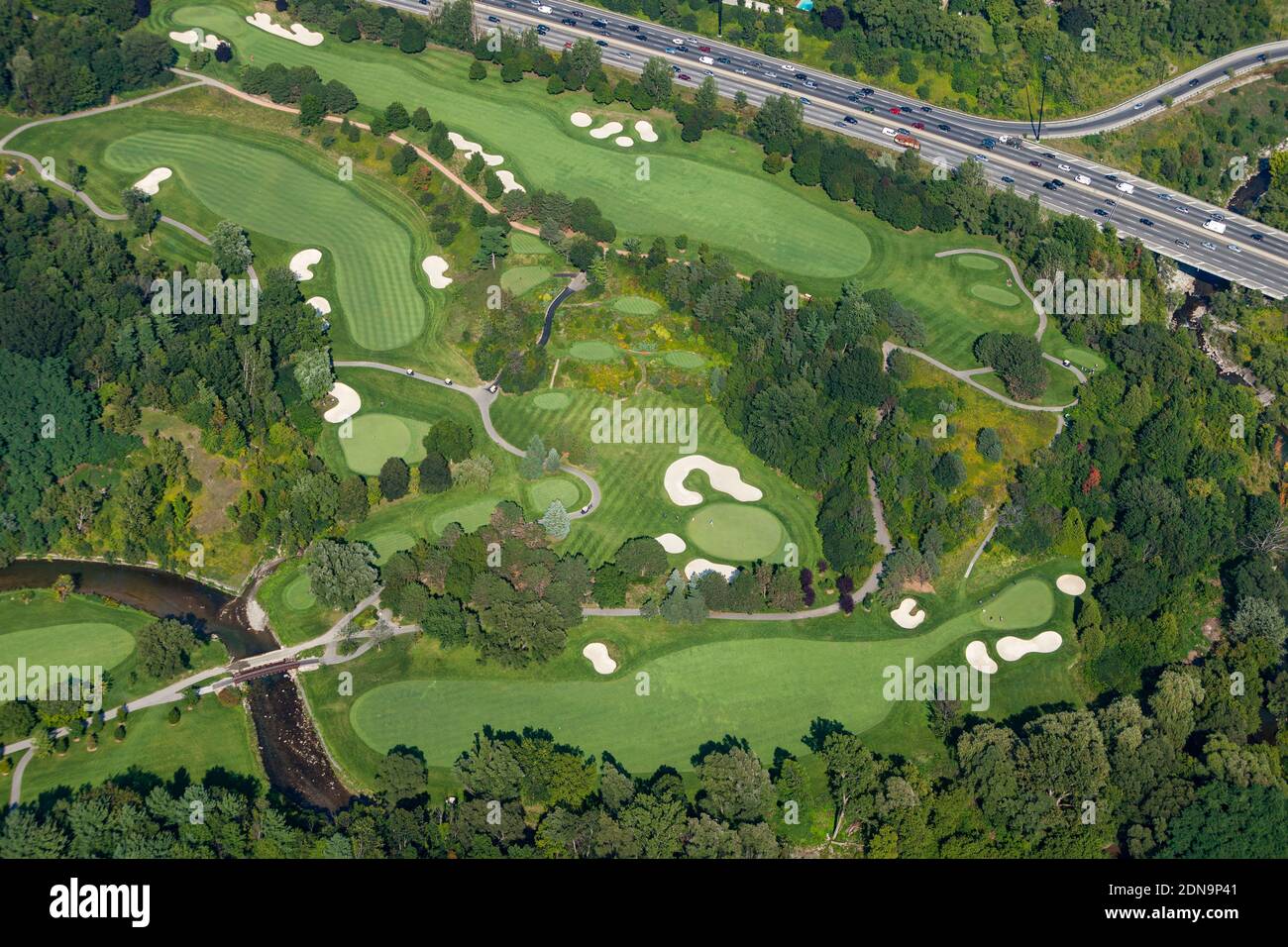Aerial view of Donalda Club Golf Course in Toronto. Stock Photo