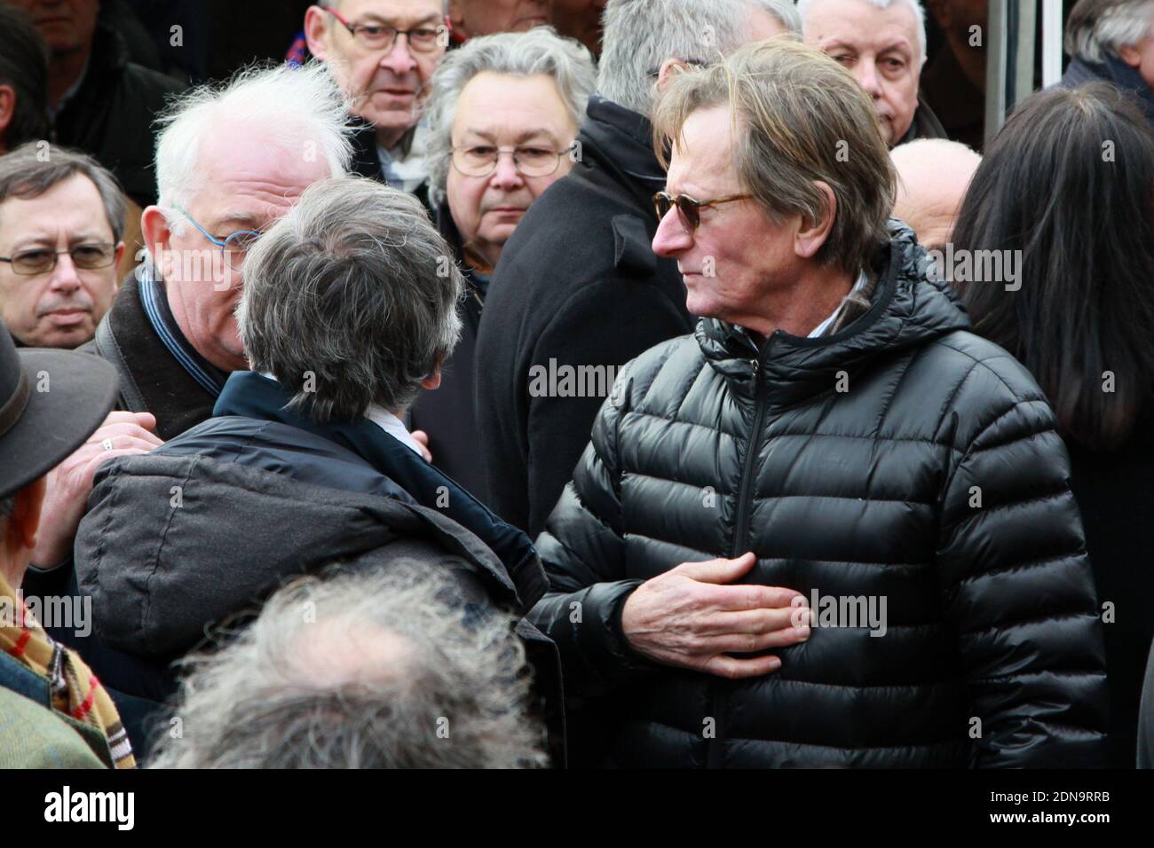 Jean-Pierre Jabouille attending the Jean-Pierre Beltoise funeral ceremony  in Saint-Vrain, France on January 12, 2015. Photo by ABACAPRESS.COM Stock  Photo - Alamy