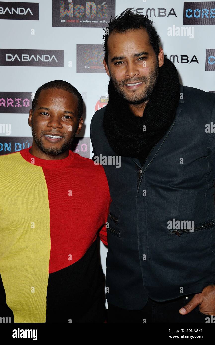 Coreon Du and Ray Reboul attending the Kuduro party for the launching of Coreon Du's new album 'Binario' at the Cervantes Institute in Paris, France, on January 22, 2015. Photo by Aurore Marechal/ABACAPRESS.COM Stock Photo