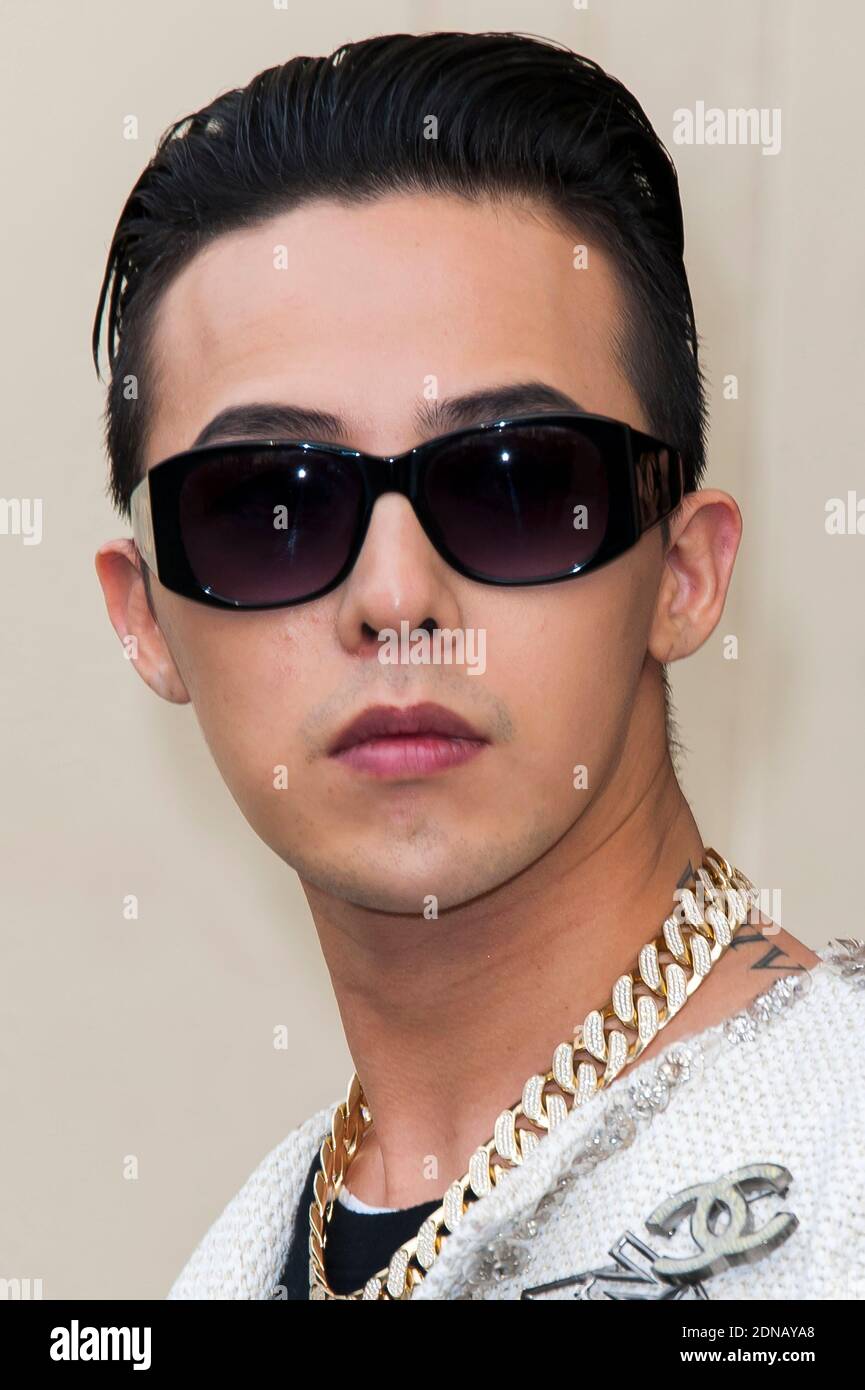 G-Dragon arriving to the Chanel Spring-Summer 2015 Haute Couture collection  show held at Le Grand Palais in Paris, France, on January 27, 2015. Photo  by Nicolas Genin/ABACAPRESS.COM Stock Photo - Alamy