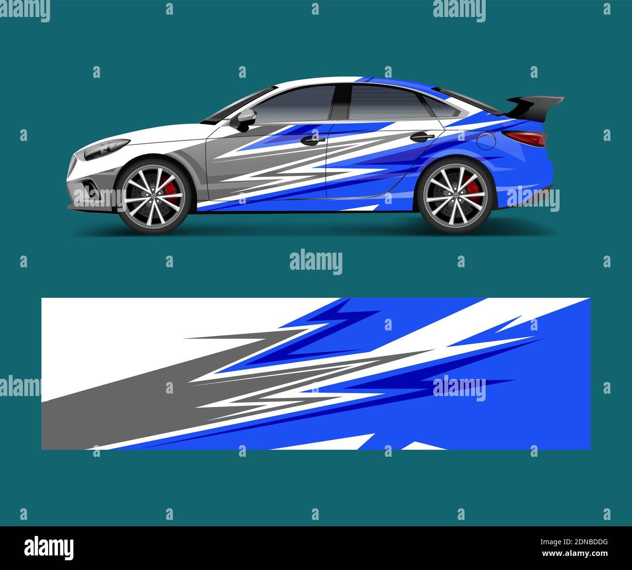 Company branding Car decal wrap design vector. Graphic abstract shapes