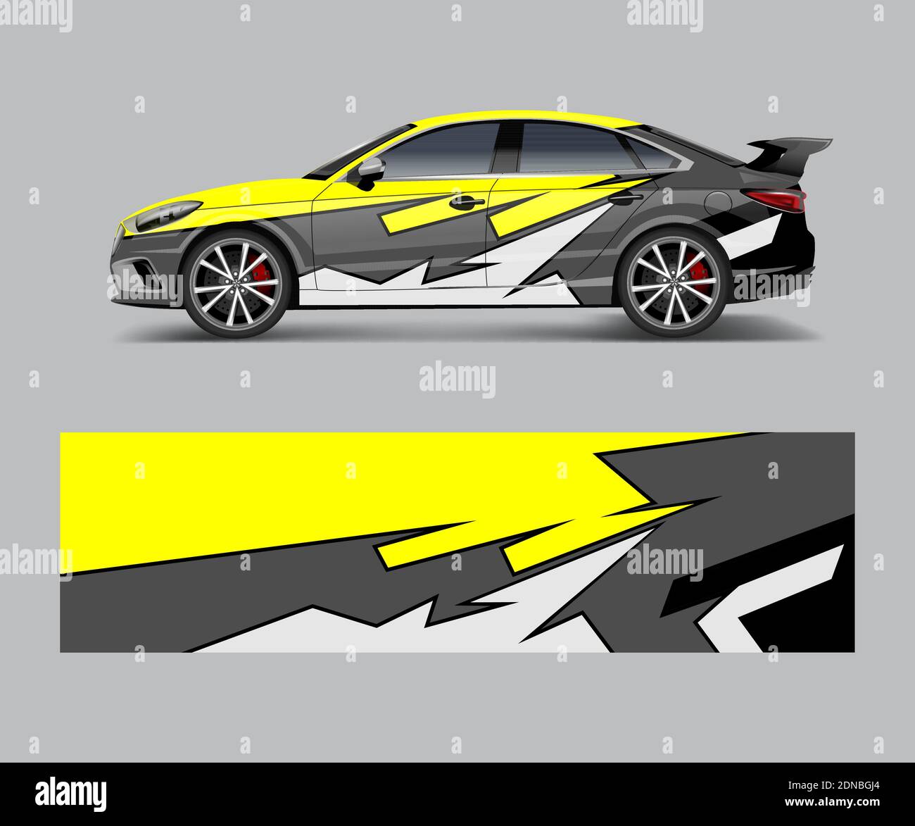 Racing car wrap with abstract stripe shapes for Company. Sport car racing wrap vector design template design vector Stock Vector