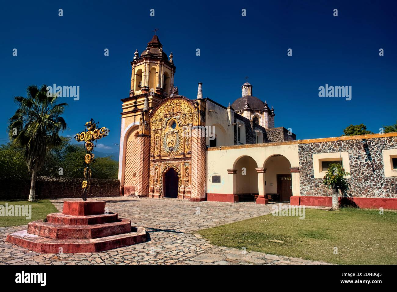 The Misión San Miguel Concá Franciscan mission in the Sierra Gorda mountains, Queretaro, Mexico Stock Photo