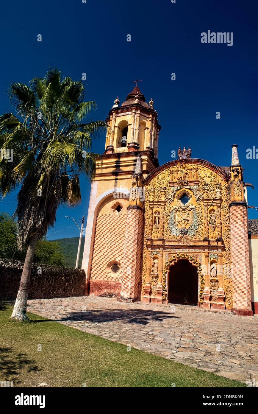 The Misión San Miguel Concá Franciscan mission in the Sierra Gorda mountains, Queretaro, Mexico Stock Photo