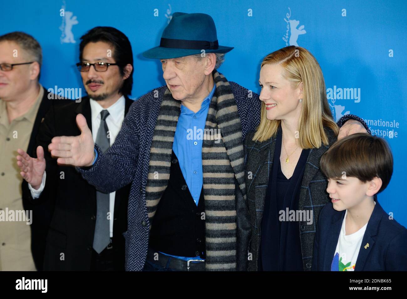 Milo Linney Ian McKellen, Laura Linney and Milo Parker attending the 'Mister Holmes ...
