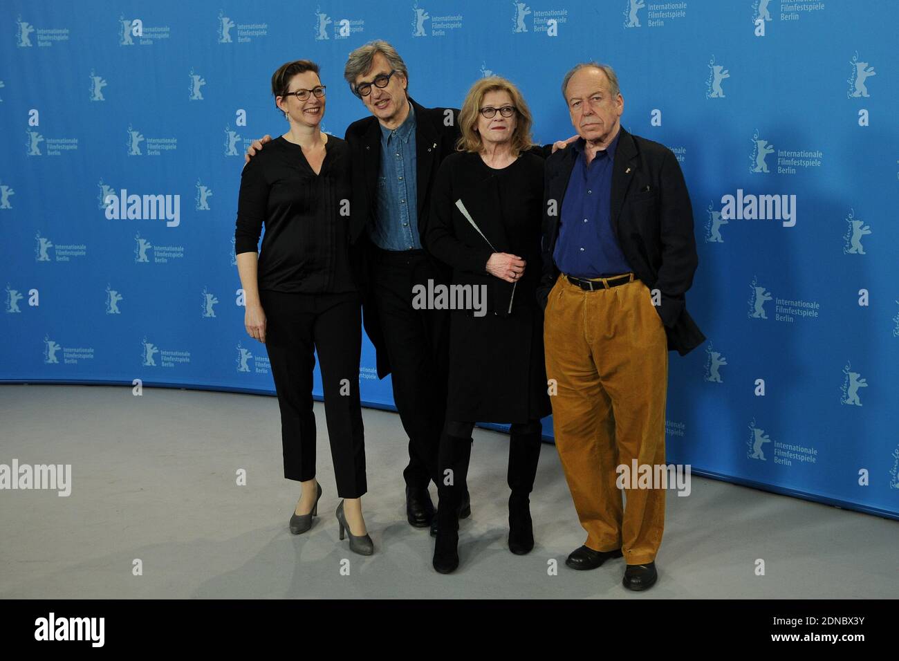 Yella Rottlaender, Director Wim Wenders, Lisa Kreuzer and Ruediger Vogler attending the 'Honorary Golden Bear For Wim Wenders' Photocall during the 65th Berlinale, Berlin International Film Festival, in Berlin, Germany on February 12, 2015. Photo by Aurore Marechal/ABACAPRESS.COM Stock Photo