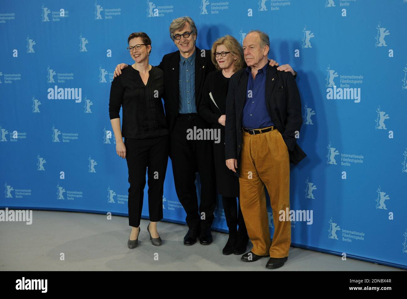 Yella Rottlaender, Director Wim Wenders, Lisa Kreuzer and Ruediger Vogler attending the 'Honorary Golden Bear For Wim Wenders' Photocall during the 65th Berlinale, Berlin International Film Festival, in Berlin, Germany on February 12, 2015. Photo by Aurore Marechal/ABACAPRESS.COM Stock Photo