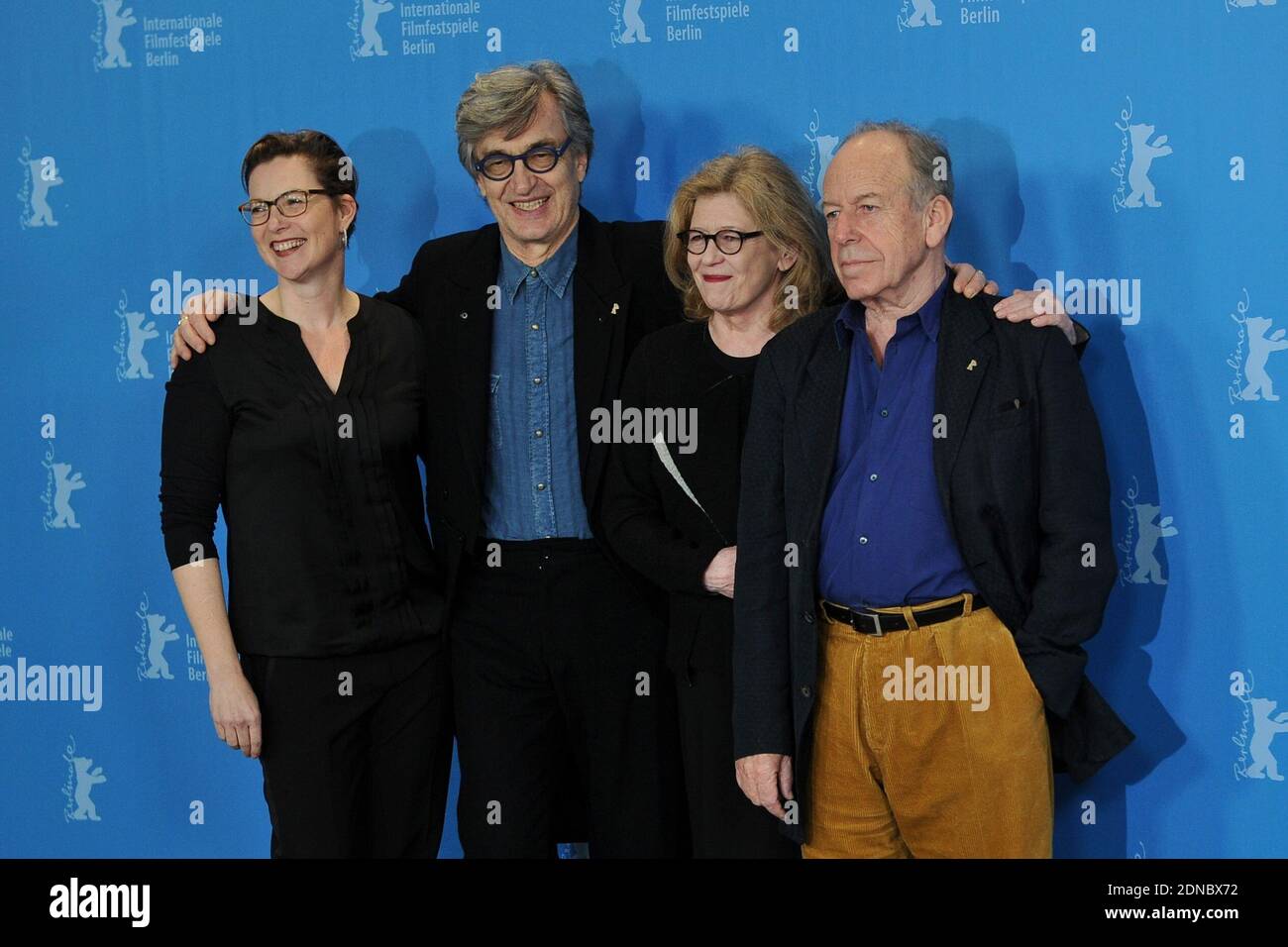 Yella Rottlaender, Director Wim Wenders, Lisa Kreuzer and Ruediger Vogler attending the 'Honorary Golden Bear For Wim Wenders' Photocall during the 65th Berlinale, Berlin International Film Festival, in Berlin, Germany on February 12, 2015. Photo by Aurore Marechal/ABACAPRESS.COM Stock Photo