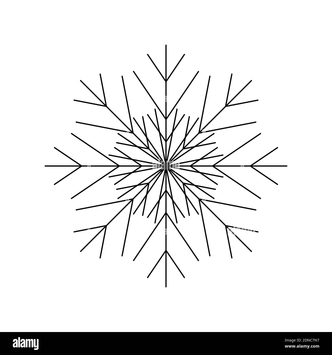 snowflake, isolated on a white background. Trendy outline symbol. line ...