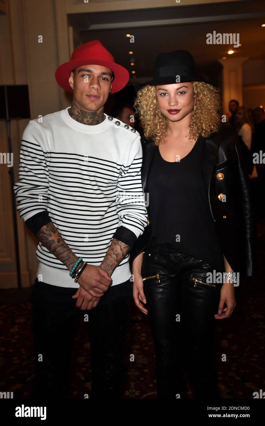 Gregory van der Wiel and wife attending Balmain Fall/Winter 2015-2016  Ready-To-Wear collection show in Paris, France, on March 5, 2015. Photo by  Nicolas Briquet/ABACAPRESS.COM Stock Photo - Alamy