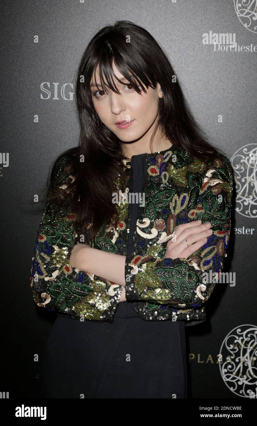 Irina Lazareanu posing at a photocall for 'Signature Internationale' Cocktail held at Plaza Athenee, in Paris, France, on March 7 2015. Photo by Jerome Domine/ABACAPRESS.COM Stock Photo