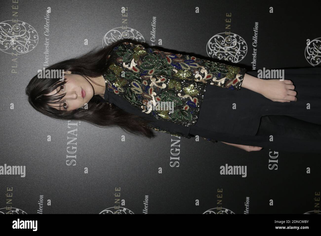 Irina Lazareanu posing at a photocall for 'Signature Internationale' Cocktail held at Plaza Athenee, in Paris, France, on March 7 2015. Photo by Jerome Domine/ABACAPRESS.COM Stock Photo