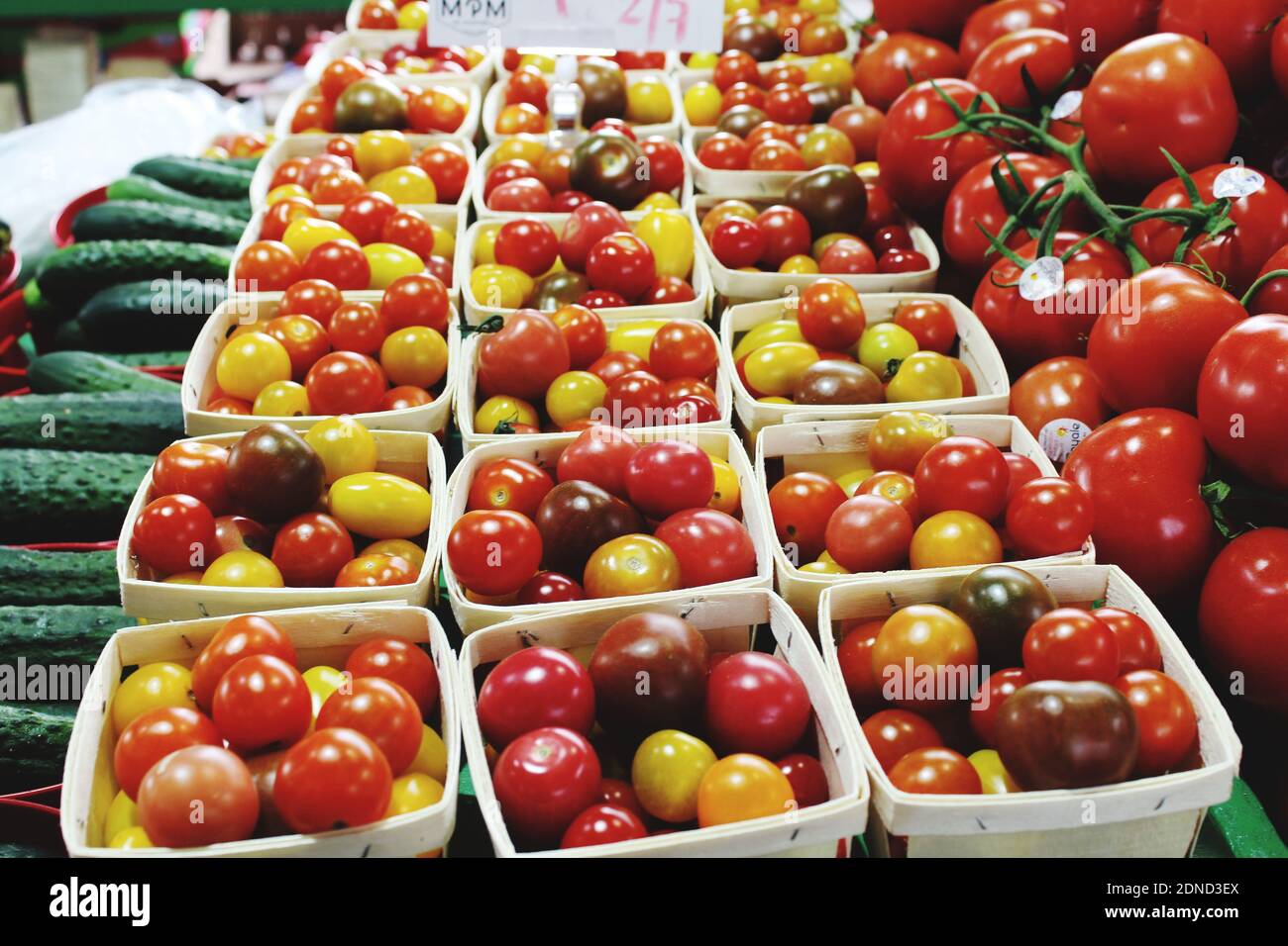Fresh Fruits For Sale At Market Stall Stock Photo Alamy