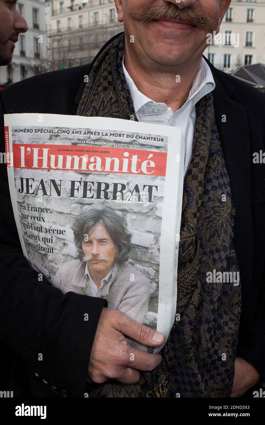 Celebrating the Place Jean Ferrat between Boulevard Ménilmontant and rue Oberkampf in the 11th and 20th district in Paris, France on March 13, 2015. Photo by Audrey Poree/ ABACAPRESS.COM Stock Photo